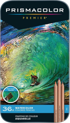 Набор карандашей акварельные Prismacolor "Premier" 36 цветов, металлическая коробка
