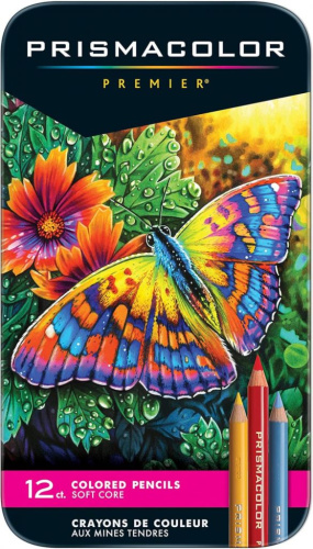 Набор цветных карандашей Prismacolor "Premier" 12 цветов, металлическая коробка