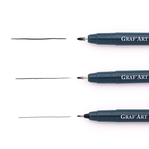 Ручка капиллярная Малевичъ "Graf'Art" пуля, разная толщина наконечника