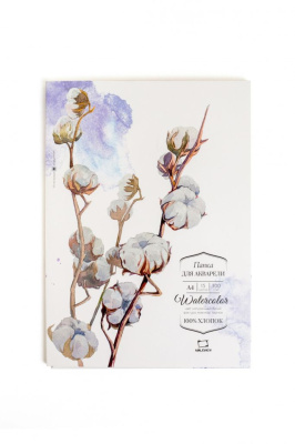 Папка для акварели Малевичъ А4 15 л 300 г 100% хлопок