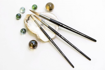 Кисть синтетика круглая Pinax "HI-TECH Balanced Quilll 914" короткая ручка