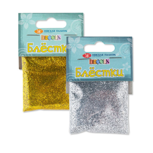 Блестки декоративные "Decola" размер 0,2 мм, 20 г, серебро