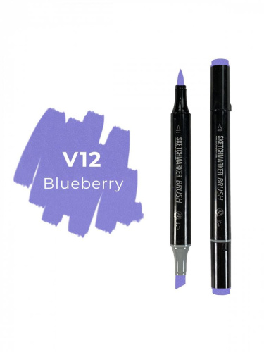 Маркер двухсторонний на спиртовой основе Sketchmarker Brush Цвет Голубика