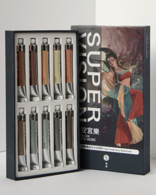 Набор акварели традиционной китайской Super Vision "Chang'an palace music" 10 цв*8 мл туба в картонн