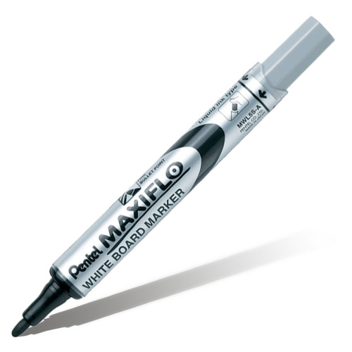 Маркер для досок с жидкими чернилами и кнопкой подкачки чернил Pentel "Maxiflo" 4 мм, черный