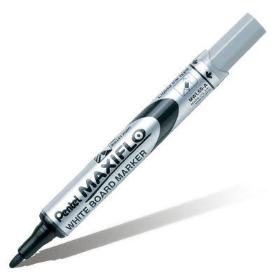 Маркер для досок с жидкими чернилами и кнопкой подкачки чернил Pentel "Maxiflo" 4 мм, черный