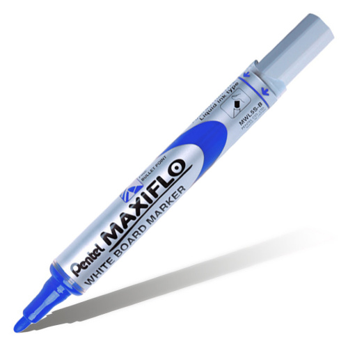 Маркер для досок с жидкими чернилами и кнопкой подкачки чернил Pentel "Maxiflo" 4 мм, синий