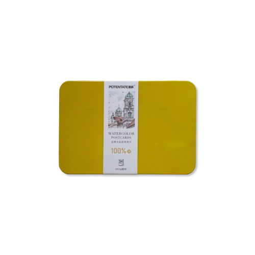 Набор акварельных открыток Potentate 10,5х15,5 см 300 г 24 л, крупное зерно, цвет желтый