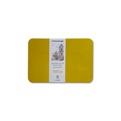 Набор акварельных открыток Potentate 10,5х15,5 см 300 г 24 л, крупное зерно, цвет желтый
