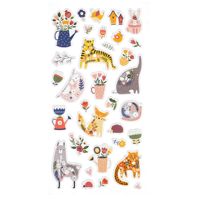 Наклейки объемные MESHU "Spring breath", 10*24см, 33 наклейки