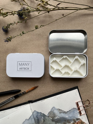 Палетка для красок "Горы" 9х6 см, цвет белый, пластик белый