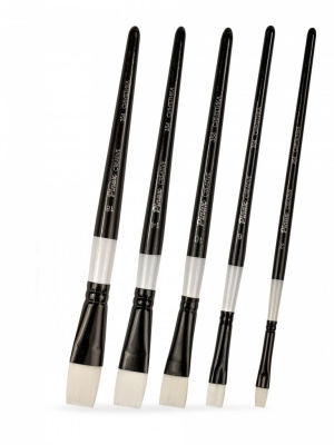 Набор кистей белая синтетика Pinax "CREATIVE White Taklon" плоские 5 шт