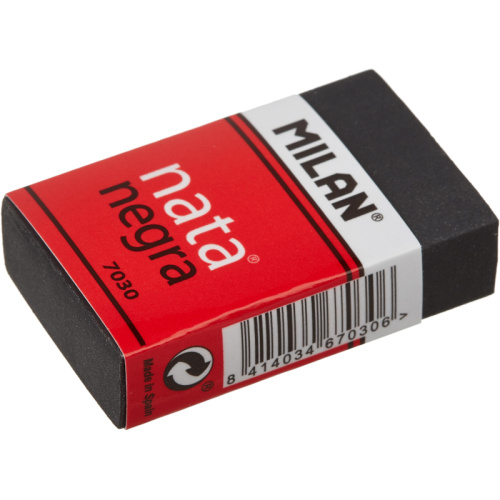 Ластик MILAN 7030 "Nata Negra" 39*24*10 мм картонный держатель