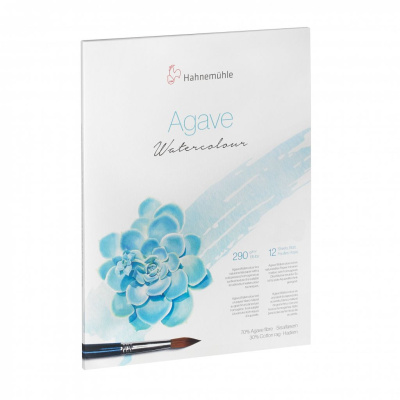 Альбом-склейка для акварели Hahnem?hle "Agave" А3 12 л 290 г , волокно агавы 70% и хлопок 30%, средн