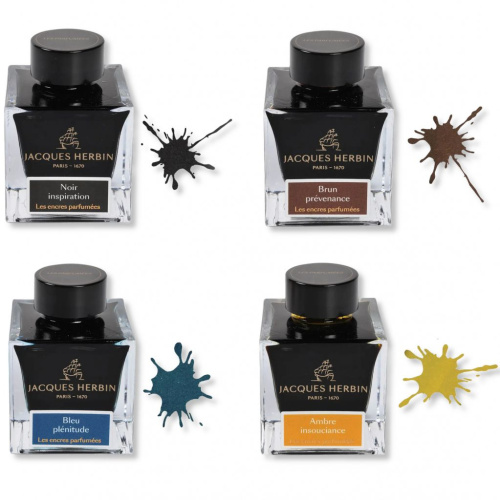 Чернила ароматизированные в банке Herbin Prestige, 50 мл, Noir inspiration Черный