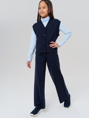 Комплект трикотажный для девочек: жилет, брюки