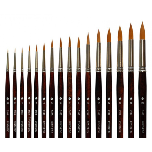 ?Кисть синтетика №16 круглая Художественные материалы "3103" длинная ручка