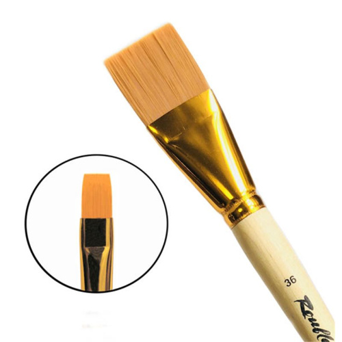 Кисть синтетика №36 плоская Roubloff "1322" длинная ручка п/лак