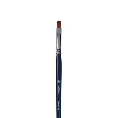 Кисть синтетика №8 овальная Альбатрос "Байкал" длинная ручка