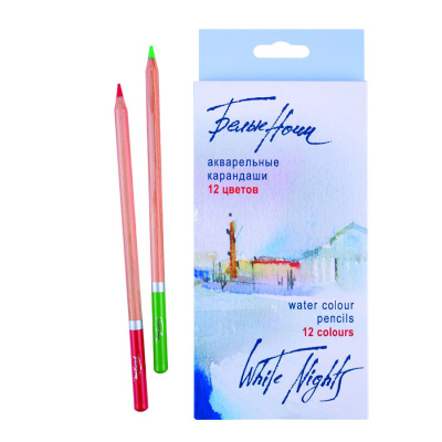Набор карандашей акварельных "Белые Ночи" 12 цв, в картонной коробке