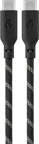 Кабель uBear Trend Cable USB-C - USB-C, 1.2 м, нейлон черно-бежевый