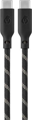 Кабель uBear Trend Cable USB-C - USB-C, 1.2 м, нейлон черно-бежевый