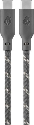 Кабель uBear Trend Cable USB-C - USB-C, 1.2 м, нейлон серо-бежевый