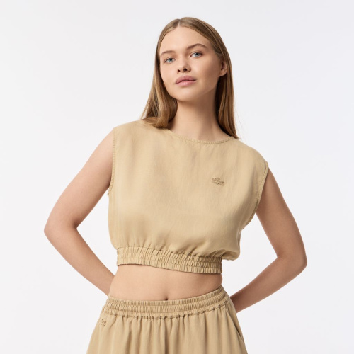 Женская лёгкая рубашка Lacoste из смеси льна