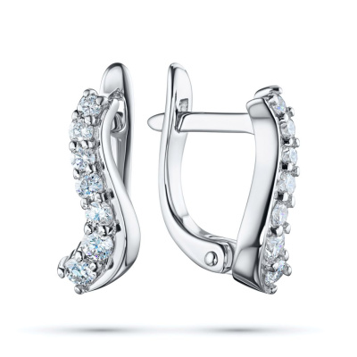 Серьги из белого золота с бриллиантами э4701сг07210007