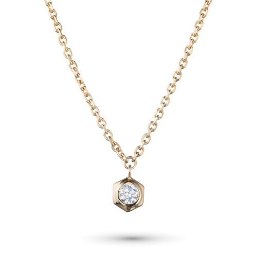 Колье из желтого золота с бриллиантом э0301кл06210202