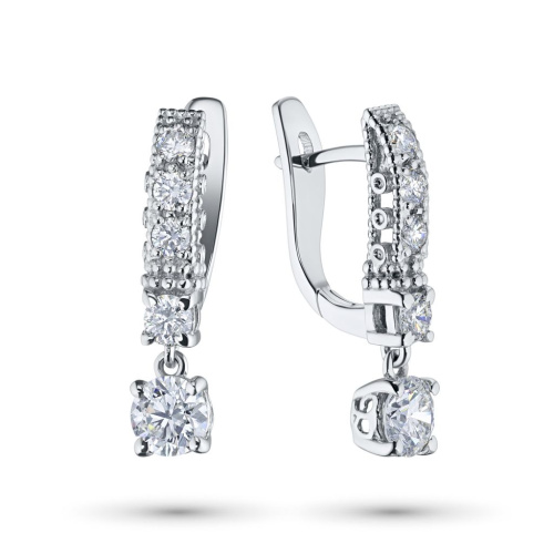 Серьги из белого золота с бриллиантами э0901сг03141500
