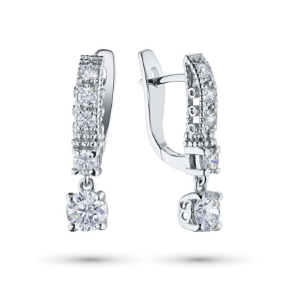 Серьги из белого золота с бриллиантами э0901сг03141500