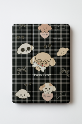 Чехол-книжка Mosbros Happy Puppy для Apple iPad Air 4/5 и Air 11 (2024/2025), с подставкой и отделением под стилус (черный)