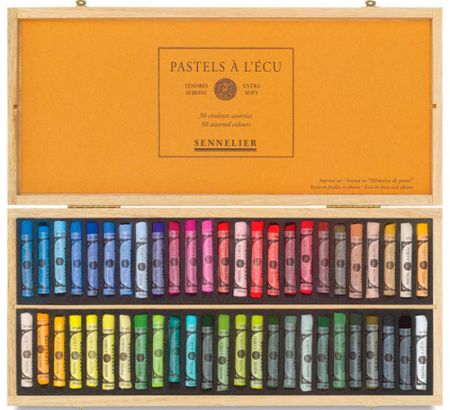 Набор сухой пастели Sennelier "A LECU" 50 цв классик, в деревянной коробке