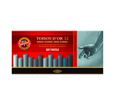 Набор сухой пастели, мягкой Koh-I-Noor "Toison Dor" 12 цв серые оттенки