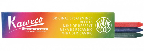 Набор грифелей для механических карандашей KAWECO 5,6 мм 3 шт красный синий зеленый в картонной упак