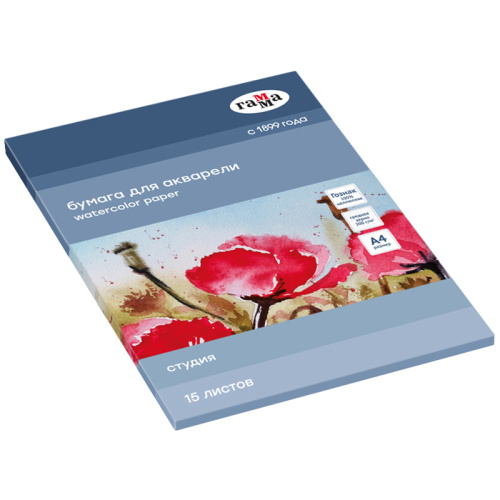 Папка для акварели Гамма "Студия" 15 л 200 г, среднее зерно