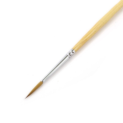 Кисть колонок №2 круглая, длинная ручка