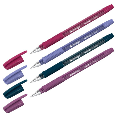 Ручка шариковая Berlingo "Aviator Vintage" синяя, 0,7 мм, грип