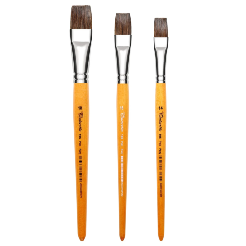 Кисть пони №4 плоская Tintoretto "Pony" на короткой ручке