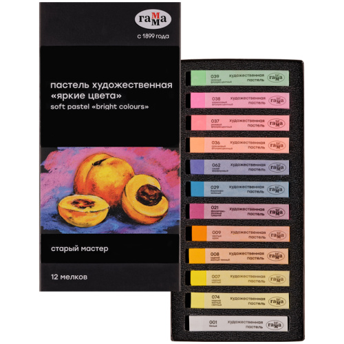 Набор сухой пастели Гамма "Старый мастер" Яркие цвета 12 цветов