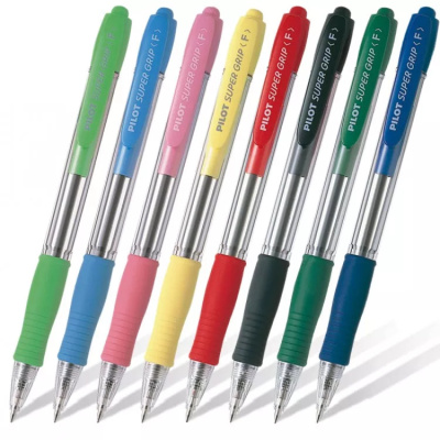 Ручка шариковая автомат Pilot "Super Grip" 0,7 мм, цвет красный