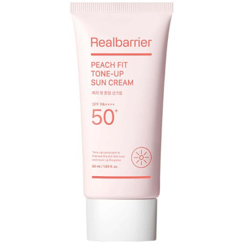 Солнцезащитный крем с персиковым подтоном Real Barrier Peach Fit Tone-Up Sun Cream SPF 50+ PA++++