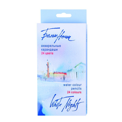 Набор карандашей акварельных "Белые Ночи" 24 цвета, в жестяном пенале