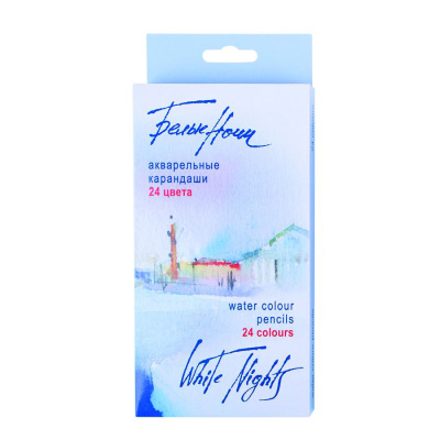 Набор карандашей акварельных "Белые Ночи" 24 цвета, в жестяном пенале
