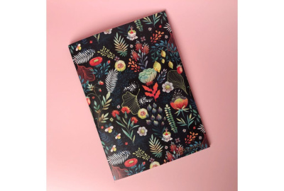 Тетрадь в клетку Floral А5 24 л 90 г слоновая кость, сшивка, ламинация