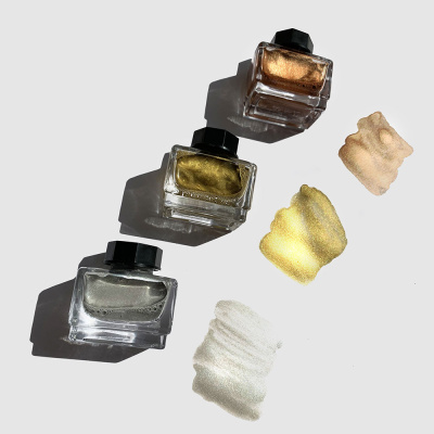 Тушь для рисования и каллиграфии Малевичъ, 15 мл, металлик