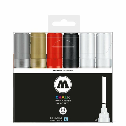 Набор маркеров Molotow "CHALK Marker Basic-Set 1" 4-6 мм 6 шт