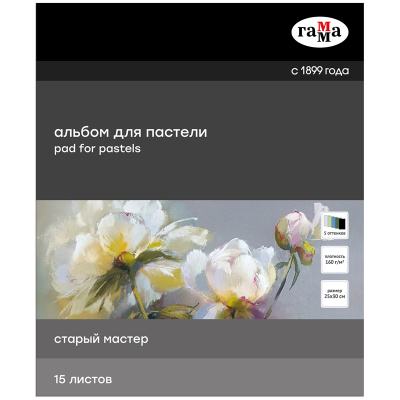 Альбом-склейка для пастели Гамма "Старый Мастер" 15 л 160 г, 5 цветов