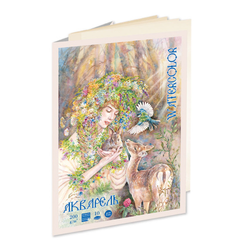 Папка для акварели Лилия Холдинг "Фауна" А4 10 л 200 г, цвет молочный
